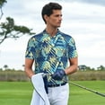 thumbnail image 2 of Kdxio Hawaiian Style Print Men's Short Sleeve Polo Shirt,Midweight Men's Shirt, 2 of 6
