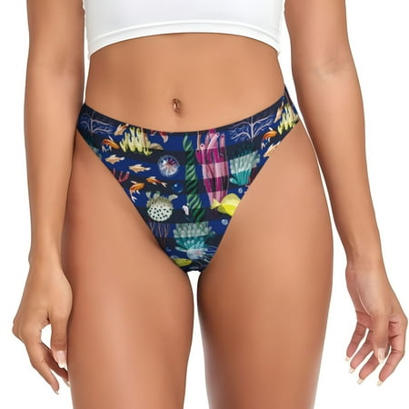 Sigee Sea Inhabitans and Herb for Women s G-String Panty  Low Rise  Soft Lace Perfect for Everyday Wear or Special Occasions-XX-Large
