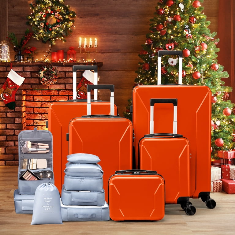 Zimtown 5-Piece Luggage Set with 8 Packing Cubes, Hard Shell