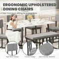 thumbnail image 4 of Dining Table Set for 6, 6 Piece Dining Set with Chairs and Bench, UHOMEPRO Modern Kitchen Table Set with Metal Frame for Dining Room, Kitchen and Apartment, White+Gray, 4 of 15