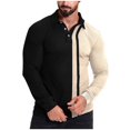 thumbnail image 1 of WEAIXIMIUNG Christmas Men 2025 Spring/summer Relaxed Sports Large Size Color Matching Lapel Shirt, 1 of 9