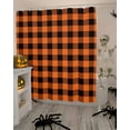 thumbnail image 4 of Black Orange Plaid Shower Curtain Set ，Waterproof Fabric Shower Curtains Check Plaid Halloween Theme Shower Curtains for Bathroom,Bathroom Decor 72"x84", 4 of 6