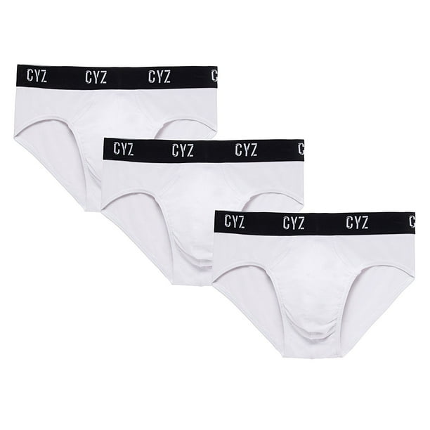 CYZ Collection CYZ Men's 3PK Cotton Stretch Hip Briefs