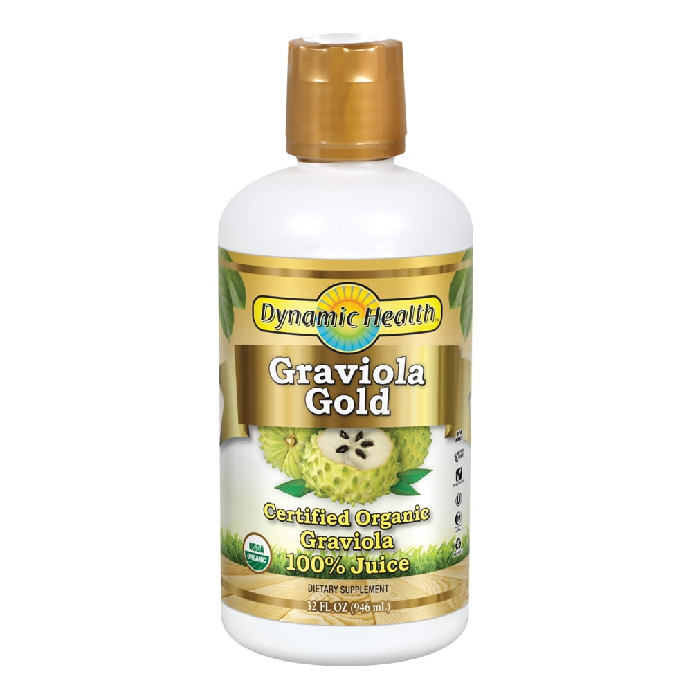 Dynamic Health Graviola Gold Organic Graviola 100 Juice Vegetarian, No Gluten or BPA