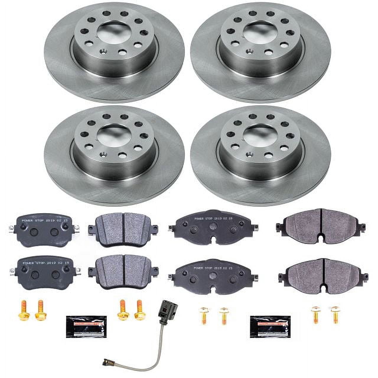 Power Stop Front and Rear Track Day Brake Pad and Rotor Kit TDSK8364 Fits 2017 Volkswagen GTI