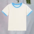 thumbnail image 2 of XIMIN Boys Girls Plain Short Sleeve T-Shirt Toddler Cotton Casual Crewneck Tee Comfy Soft Basic Top for Kids, 2 of 8