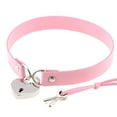 thumbnail image 1 of Collier Ras du Cou en Cuir Punk Premium en Cuir Végan et Collier avec Pendentif Élégant Rose, 1 of 4