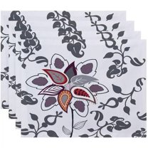 Simply Daisy 18" x 14" Paisley Pop Floral Print Placemats, Set of 4