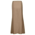 thumbnail image 4 of MIXUE Skirts For Women Summer Solid Color Linen Trendy Comfy Drawstring Waist A Line Cute Vacation Boho Long Flowy Maxi Skirt Streetwear,Brown,XXL, 4 of 7