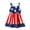 Blue, variant on 4th of July Toddler Girl Outfit Straps Dress American Flag Stars Striped Sundress Independence Day Patriotic Dresses