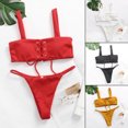 thumbnail image 2 of Cheers 1 Set Bathing Suit Soft Touch All Match Fabric Solid Two-piece Swim Bodysuit Summer Supplies, 2 of 2