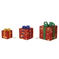 thumbnail image 2 of Set of 3 Christmas Lighted Gift Boxes, Pre-lit Present Box with Bowknot(Colorful), Light Up Xmas Tree Skirt Ornament, Indoor Outdoor Plug in for Home Holiday Party, 2 of 6