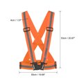 thumbnail image 2 of Uxcell Reflective Vest Adjustable High Visibility Safety Vest 1.6" Strip for Cycling Running Walking Orange, 2 of 5