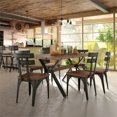 thumbnail image 2 of Amisco Laredo Distressed Wood and Metal Dining Table in Brown/Gun Metal, 2 of 4