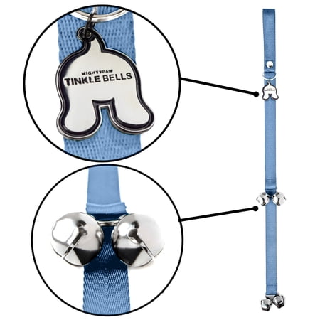 UPC: 0739810152202 | Mighty Paw Tinkle Bells | Hanging Dog Doorbells  Housetraining Doggy Door Bells for Pet Potty Training (Grey)