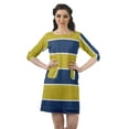 thumbnail image 1 of Moomaya Robes Mini Femmes Coton Slub Robes d'Été Manches 3/4 Robe Droite, 1 of 4