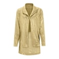 thumbnail image 5 of MDUKONU Women's Sequined Long Sleeve Cardigan with Open Front and Matching Sequin Skirt Set Gold S, 5 of 8