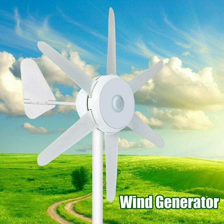 Fichiouy Turbine Generator 6-Blade 24V Wind Turbine High Power Wind  Generator Kit for Home Garden 300W 