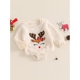 thumbnail image 2 of Bagilaanoe Baby Christmas  one-piece  Clothes for Girls Boys 6M 12M 18M 24M Newborn Long Sleeve Fleece Romper Bodysuit Christmas-themed Clothing for Infant, 2 of 6