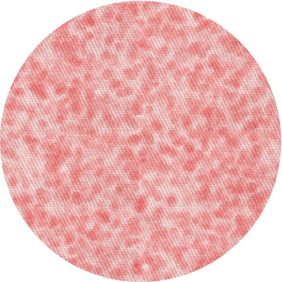 Ahgly Company Indoor Round Patterned Baby Pink Area Rugs, 6' Round