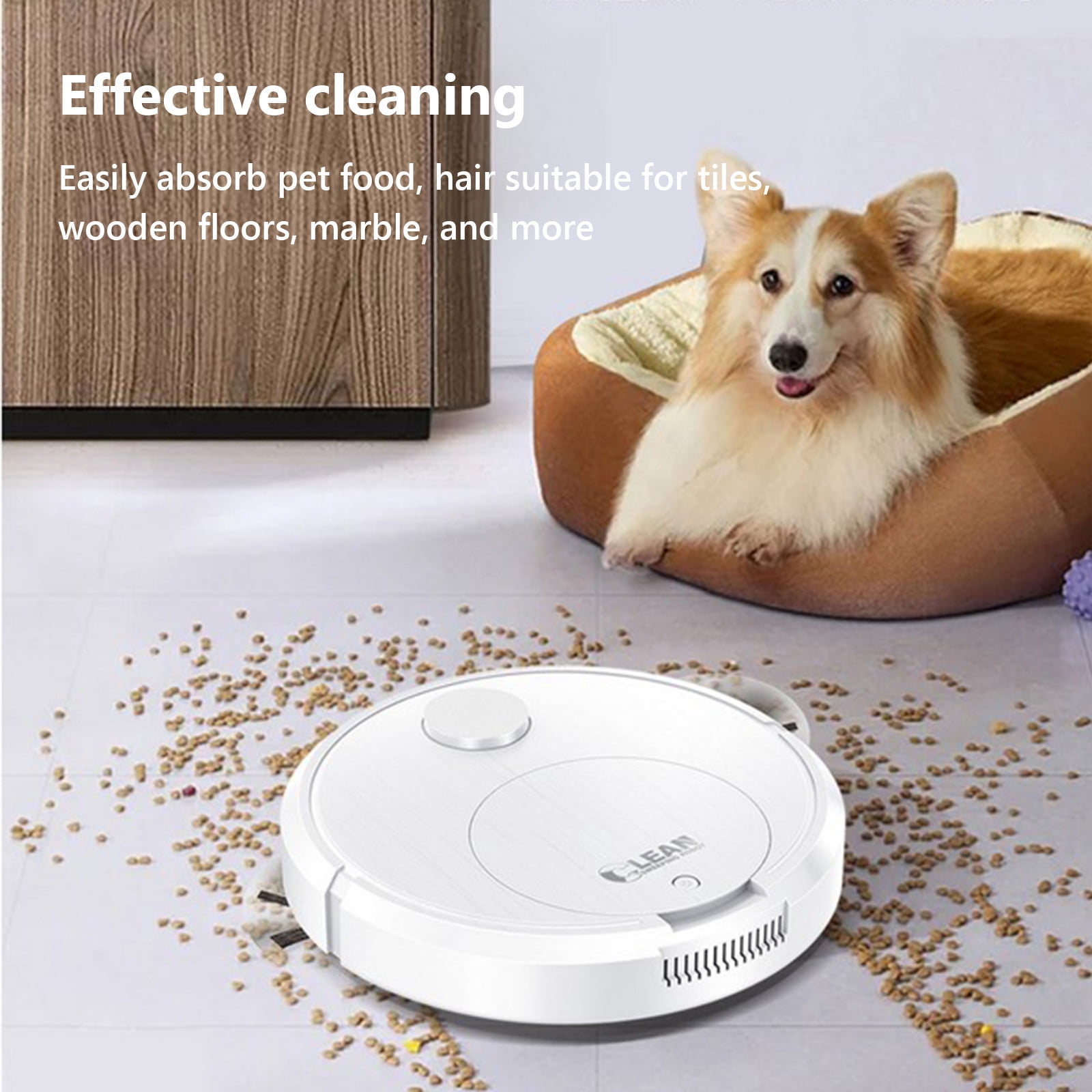 Robot Vacuum - 3-in-1 Sweeping, Vacuuming & Mopping, 12.6 x 12.6 x 2.6in, 70mm Ultra-Thin for Under Furniture, Low-Noise Self-Charging for Home()