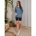 thumbnail image 6 of HOWCOME Women's Oversized Sweatshirts - Brushed Fleece Knit Long Sleeve Hooded Pullover Top Teen Girls Preppy Hoodies Light Blue 2XL, 6 of 7