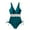 Blue, variant on hoksml Women's One-Piece Swimsuit Halter Neck Tie and Deep V-Neck with Side Drawstring, Solid Color Bathing Suit Slim Fit Beachwear