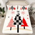 thumbnail image 2 of Manfei Abstract Xmas Tree Queen Sheet Sets,Red Snowflake Flat Sheet,Merry Christmas Queen Fitted Sheet For Teens,Super Cozy Room Decor,4 Pieces, 2 of 7