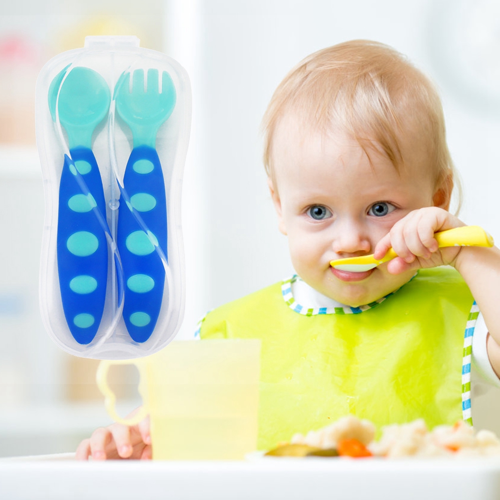 Mgaxyff Baby Toddler Feeding Utensils Plastic Resuable Infant Spoons