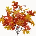 thumbnail image 2 of Mainstays 19in Indoor Artificial Foliage Oak Leave Bush, Glittered Orange and Yellow Colors. Weight 0.17lbs. Pot Not Included., 2 of 5