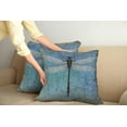 thumbnail image 2 of Ambesonne Grunge Throw Pillow Cover 2 Pack, Dragonfly Bug Turquoise, 18", Turquoise Dark Blue, 2 of 7
