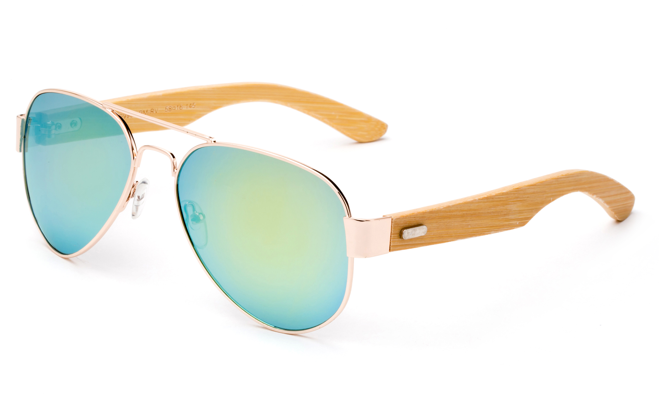 High Qaulity Real Bamboo Arm Aviator Sunglasses Bamboo Sunglasses for Men & Women - image 3 of 3