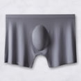 thumbnail image 3 of zeranth Men Thin Boxers Seamless See-through Soft Solid Color Mid Waist Ice Silk U Convex Soft Plus Size Elastic Quick Dry Moisture-wicking Men Underpants Underwear, 3 of 7