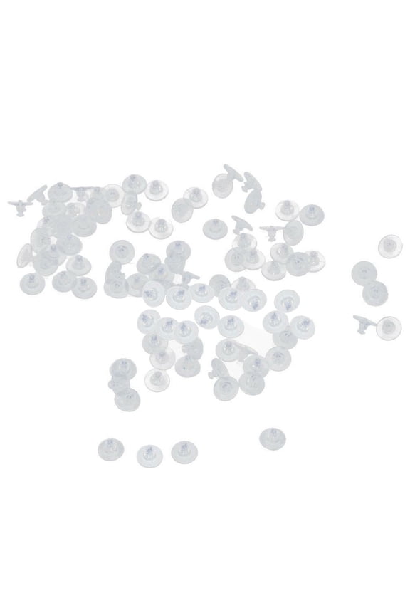 100Pcs Transparent Silicone Earring Stopper Posts Safety Back Nuts Findings