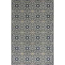 Loomaknoti Terrace Tropic Kidore 9' x 12' Geometric Indoor/Outdoor Area Rug , Blue/White