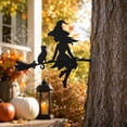 thumbnail image 5 of SLYNSHome Halloween Flying Witch Garden Stake, Black Metal Silhouette Yard Decor with Cat, Outdoor Tree Wall Decoration for Porch, Spooky Fall Holiday Home Accent, 5 of 6