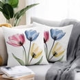 thumbnail image 2 of Colorful Tulips Outdoor Pillow Covers Pack of 2 Abstract Flowers Countryside Farmhouse Waterproof Throw Pillow Covers Decorative Cushion Cases for Patio Garden Tent Balcony Couch 24x24 inch, 2 of 8