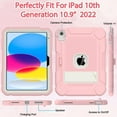 thumbnail image 6 of AVAWO Case for New iPad (A16) 11th Generation 11 Inch 2025 & iPad 10th Generation 10.9" 2022, Heavy Duty Military Grade Shockproof Rugged Protective Cover, Pink, 6 of 7