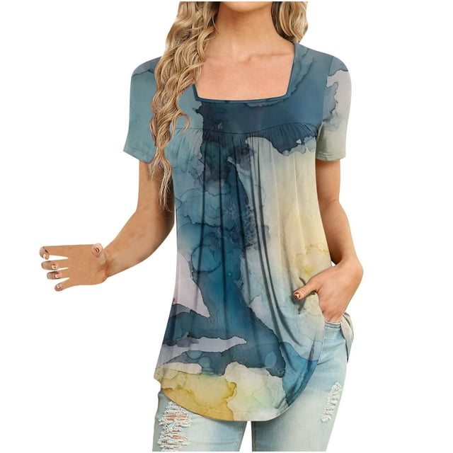 Pompotops T-Shirt Décontracté à Manches Courtes Imprimé Mode pour Femmes