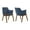 Blue, variant on Renzo Blue Fabric and Walnut Wood Dining Side Chairs - Set of 2