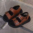 thumbnail image 2 of TOWED22 Toddler Girls Boys Sandals Adjustable Straps Kids Sandals Lightweight Non-slip Soft Sole Baby Kids Summer Shoes Beach Pool Outdoor(Coffee,12), 2 of 5