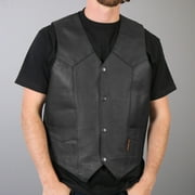 Hot Leathers VSM1014 Men's Black Heavyweight Leather Vest with Inside Pocket 3X-Large