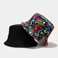 thumbnail image 3 of Mode Adulte Impression Parasol Chapeau Pêcheur Chapeau Bassin Chapeau Seau Extérieur, 3 of 6