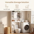 thumbnail image 3 of Lofka Over The Toilet Storage Cabinet, Freestanding Bathroom Shelf with Adjustable Shelf and Anti-Tip, White, 3 of 10