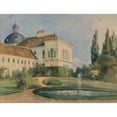 thumbnail image 2 of Marie Egner 14x12 Black Ornate Wood Framed Double Matted Museum Art Print Titled: Schlosspark with Fountain, 2 of 5