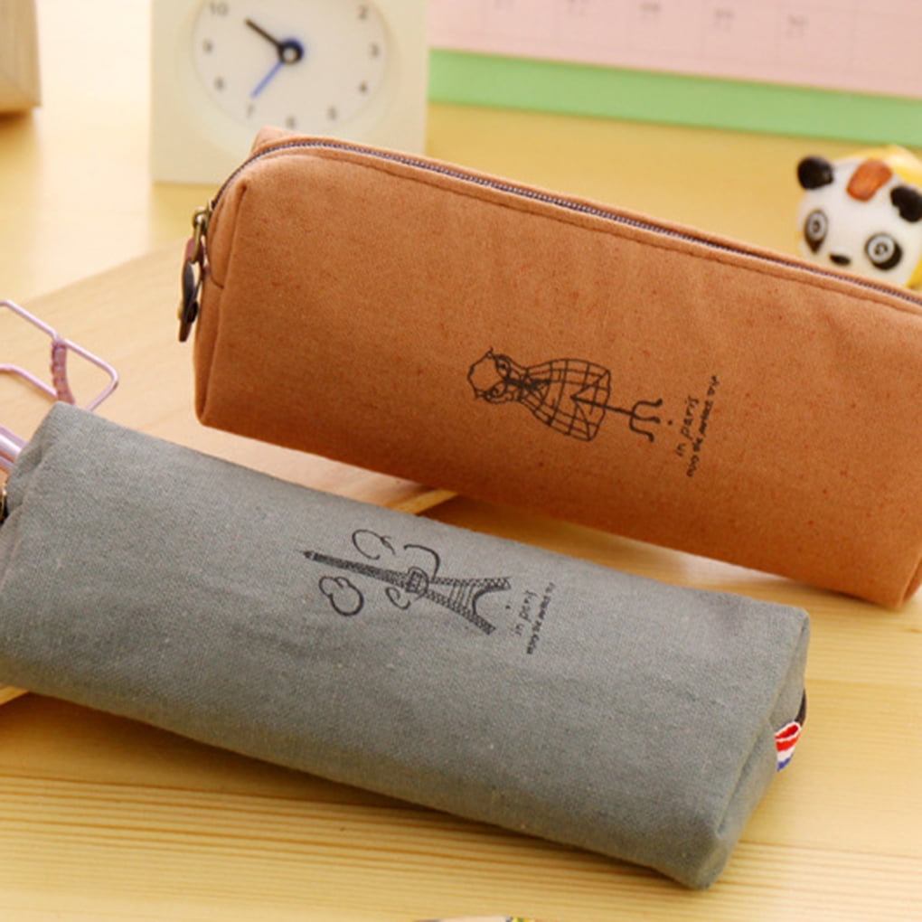 Burlap Pencil Case Kids School Eiffel Tower Pen Box School Stationery Coin Purse Storage Bag Workhe Walmart