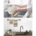 thumbnail image 5 of Farmhouse Teal Brown Kitchen Dish Towels for Drying Dishes Set of 4, Country Ombre Wooden Waffle Weave Microfiber Hand Tea Bathroom Towels Quick Dry & Absorbent Towel 15.7x23.6, 5 of 7