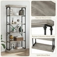 thumbnail image 3 of Yesfashion Industrial Bookshelf Wood Bookcase 6 Tier Storage Open Rack Shelf with Metal Frame Rustic Tall Standing Bookshelves Large Grey Display Rack,Home Office, 3 of 7