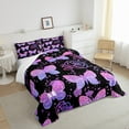 thumbnail image 4 of Erosebridal Cartoon Butterfly Comforter Set Twin Pink Rose Bedding Set, Purple Polka Dots Bedding Comforter Sets Cute Animal Duvet, Kawaii Black Pink Quilted Comforter 2pcs, 4 of 5