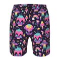 thumbnail image 3 of Pofeuu cartoon Skull rainbow space Prin Men's Swim Trunks Quick Dry Bathing Suit Swimming Board Shorts Mesh Lining Beach Swimwear-, 3 of 6